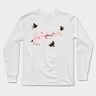 Sakura Birds Long Sleeve T-Shirt